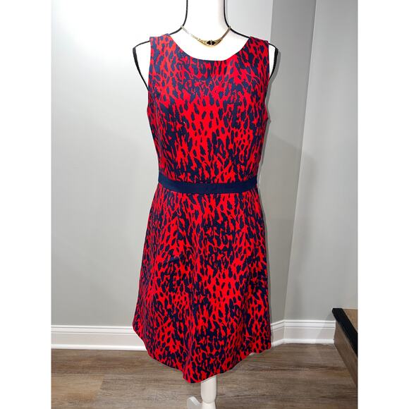 The Limited Red & Blue Sleeveless Dress Sz 8 Classic & Chic 97%cotton 3% spandex - Picture 1 of 9